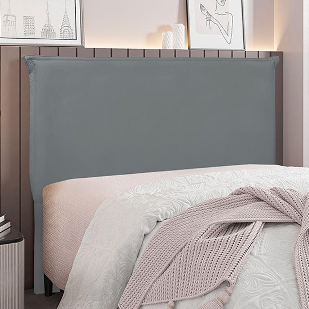 Cabeceira King Size 1,95m Trento Veludo Cinza Gran Belo - 2