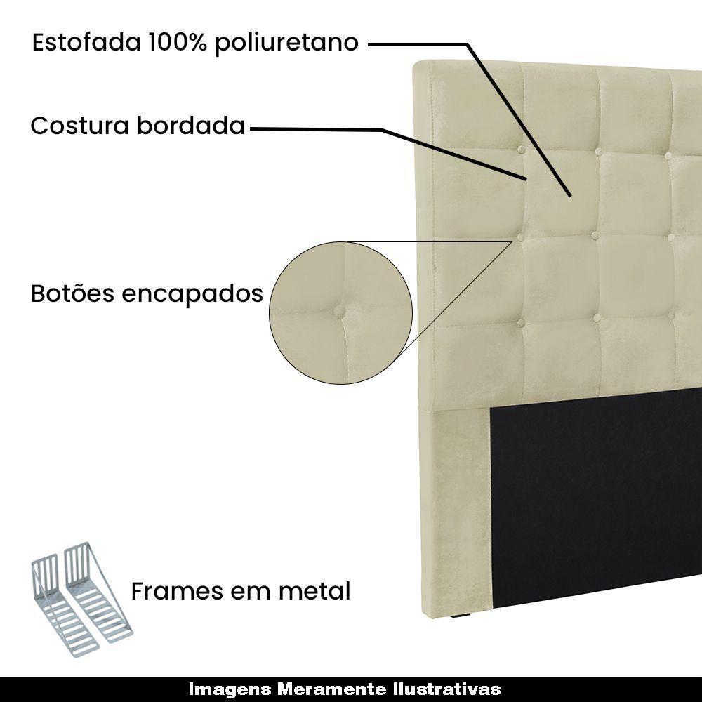 Cabeceira King Size 1,95m Tropea Veludo Bege Gran Belo - 4