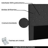 Cabeceira Casal 1,40m Tàzio Suede Preto - Gran Belo - 6