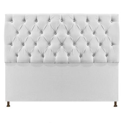 Cabeceira Sofia 160cm Queen Size Suede Branco