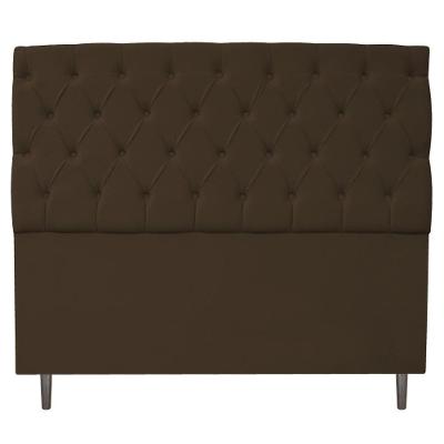 Cabeceira Estofada Liverpool 140 cm Casal Suede Marrom