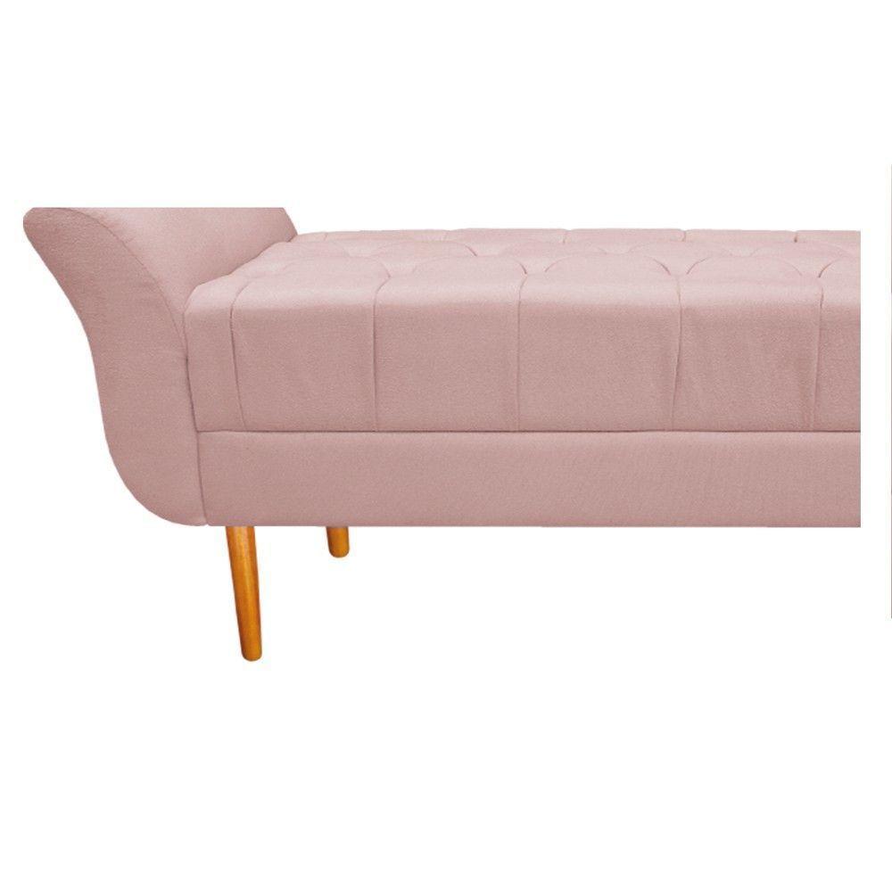 Kit Cabeceira e Recamier 195 Cm King Size Suede Rosê - 8