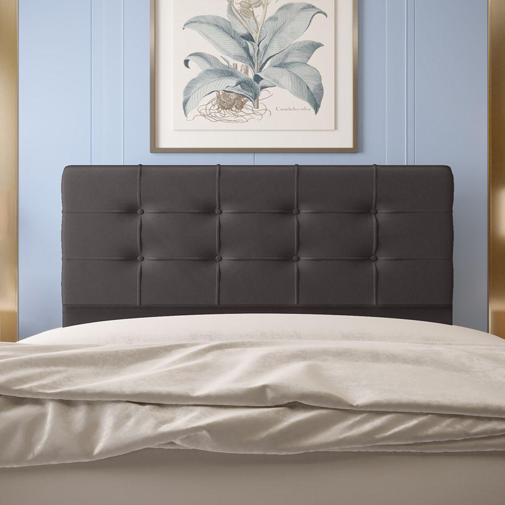 Cabeceira Casal 1,60m Atenas Suede Marrom Dal Poz Estofados - 1