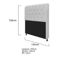 Kit Cabeceira e Recamier 195 Cm King Size Suede Branco