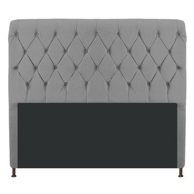 Cabeceira Estofada Cristal 195cm King Size Cinza