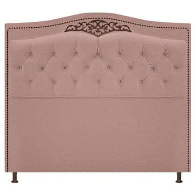 Cabeceira Estofada Yasmim 160 cm Queen Size Suede Rosê