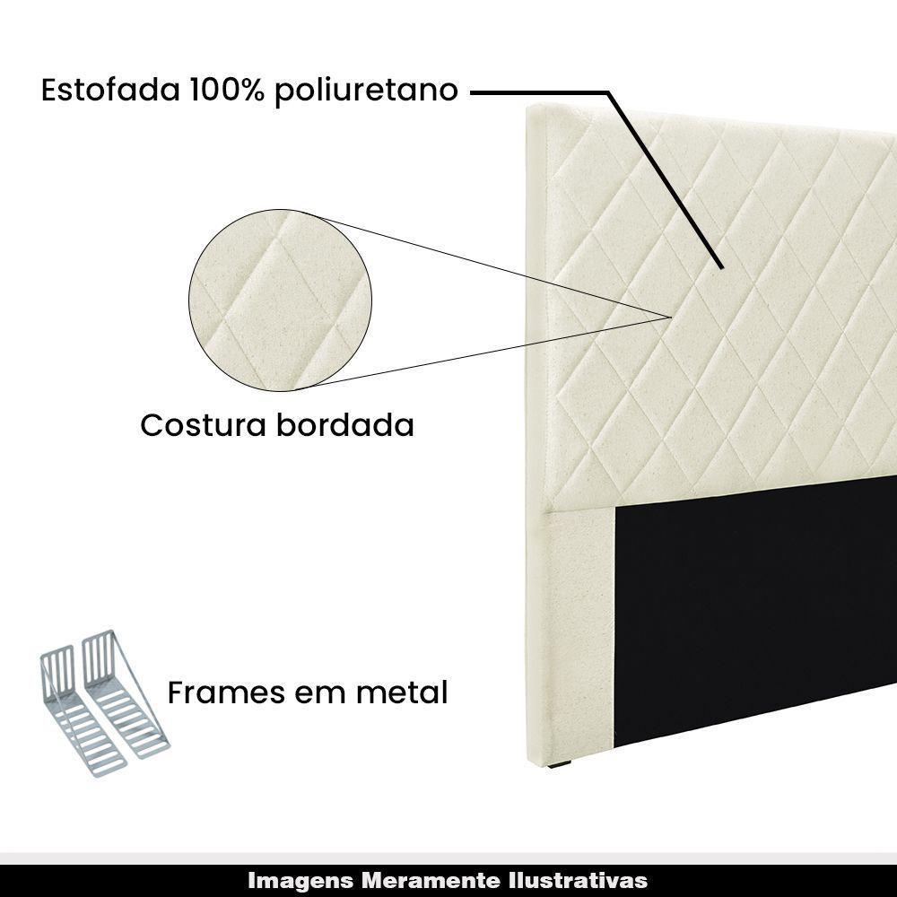 Cabeceira Queen Size 1,60m Givenchy Linho Natural -Gran Belo - 4