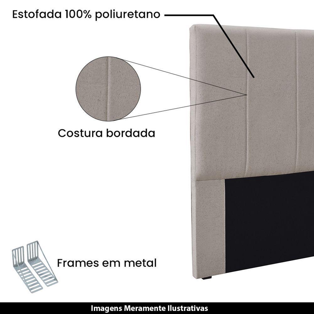 Cabeceira Casal 1,40m Erza Linho Areia - Gran Belo - 4