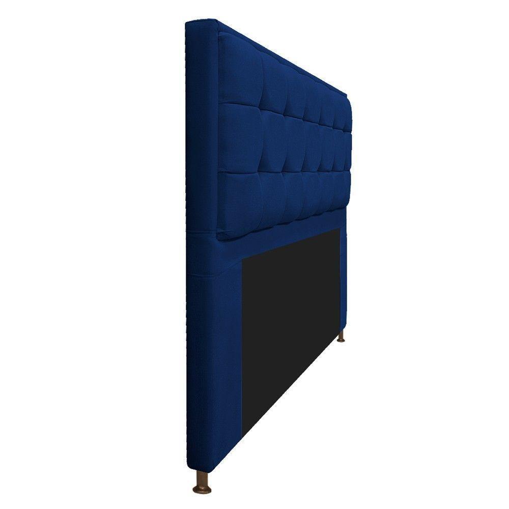 Cabeceira Copenhague 160cm Queen Size Suede Azul Marinho - 5