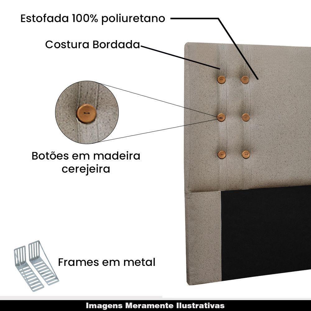 Cabeceira 1,40m Kors Linho Areia - Gran Belo - 4