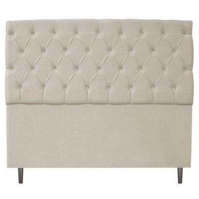 Cabeceira Estofada Liverpool 140 cm Casal Suede Bege