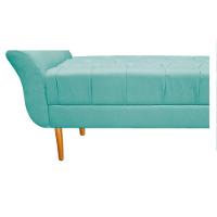 Kit Cabeceira e Recamier 140 Cm Casal Suede Azul Tiffany - 3