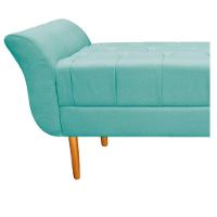 Kit Cabeceira e Recamier 140 Cm Casal Suede Azul Tiffany - 10