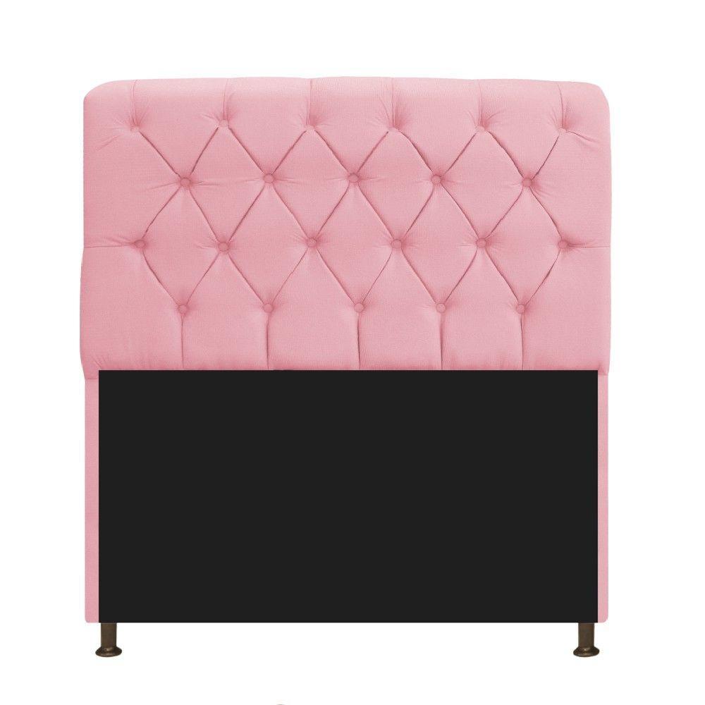Kit Cabeceira e Recamier 195 Cm King Size Suede Rosa Bebê - 7