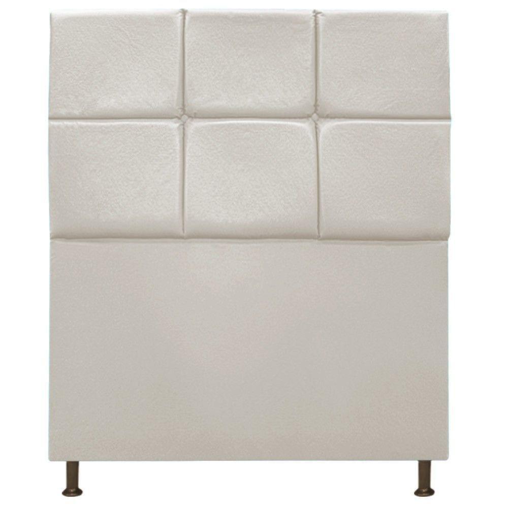 Cabeceira Estofada Damares 90cm Solteiro Botonê Suede Bege - 1