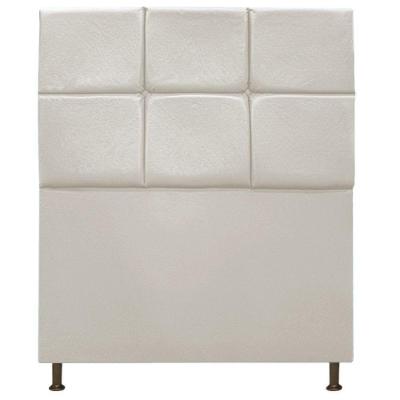 Cabeceira Estofada Damares 90cm Solteiro Botonê Suede Bege