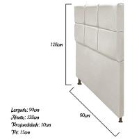 Cabeceira Estofada Damares 90cm Solteiro Botonê Suede Bege
