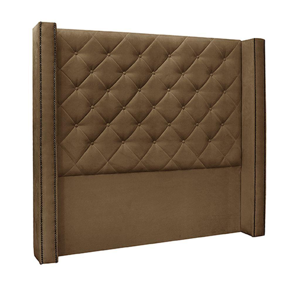 Cabeceira King Size 2,19m Loewe Suede Caramelo - Gran Belo - 1