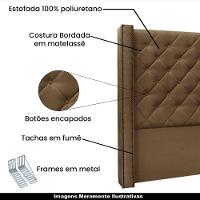 Cabeceira King Size 2,19m Loewe Suede Caramelo - Gran Belo