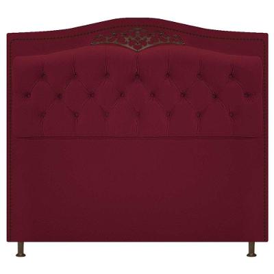Cabeceira Estofada Yasmim 160 Cm Queen Size Suede Bordô