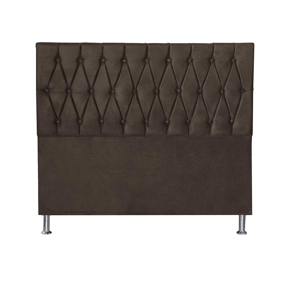 Cabeceira Casal 1,95m Paris Suede Marrom Dal Poz Estofados - 4
