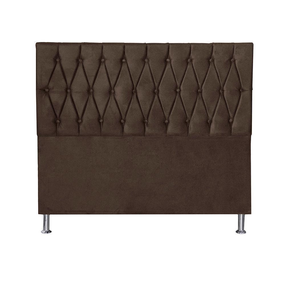 Cabeceira Casal 1,95m Paris Suede Marrom Dal Poz Estofados - 5