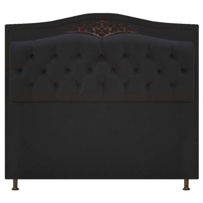 Cabeceira Estofada Yasmim 160 cm Queen Size Suede Preto