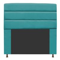 Cabeceira Estofada Turim 195cm King Size Suede Azul Turquesa - 5