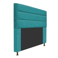 Cabeceira Estofada Turim 195cm King Size Suede Azul Turquesa - 9