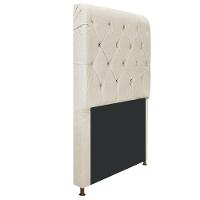 Cabeceira Estofada Cristal 100 Cm Solteiro Com Capitonê Bege - 9