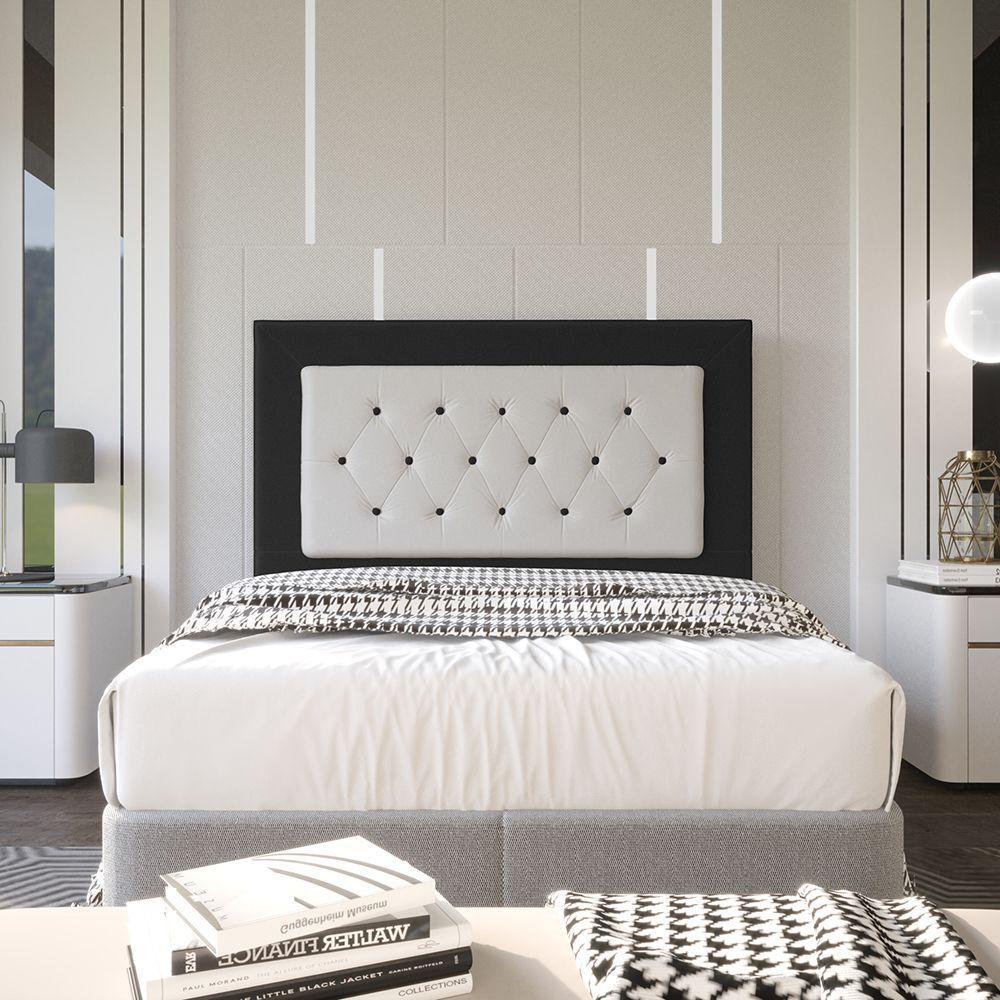 Cabeceira Casal 1,40m Havana Suede Preto Dal Poz Estofados - 6