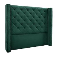 Cabeceira King Size 2,19m Loewe Veludo Verde Floresta - 1