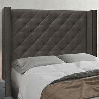 Cabeceira King Size 2,19m Loewe Suede Cinza - Gran Belo - 2