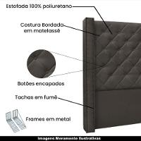 Cabeceira King Size 2,19m Loewe Suede Cinza - Gran Belo - 5
