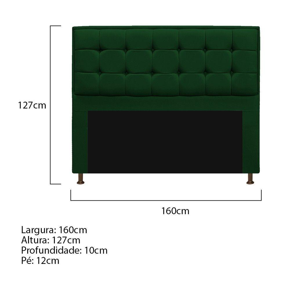 Cabeceira Copenhague 160cm Queen Size Suede Verde - 4