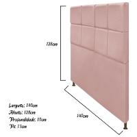 Cabeceira Estofada Damares 140cm Casal com Botonê Rosê - 3
