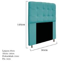 Cabeceira Estofada Mel 90cm Solteiro Suede Azul Turquesa - 6