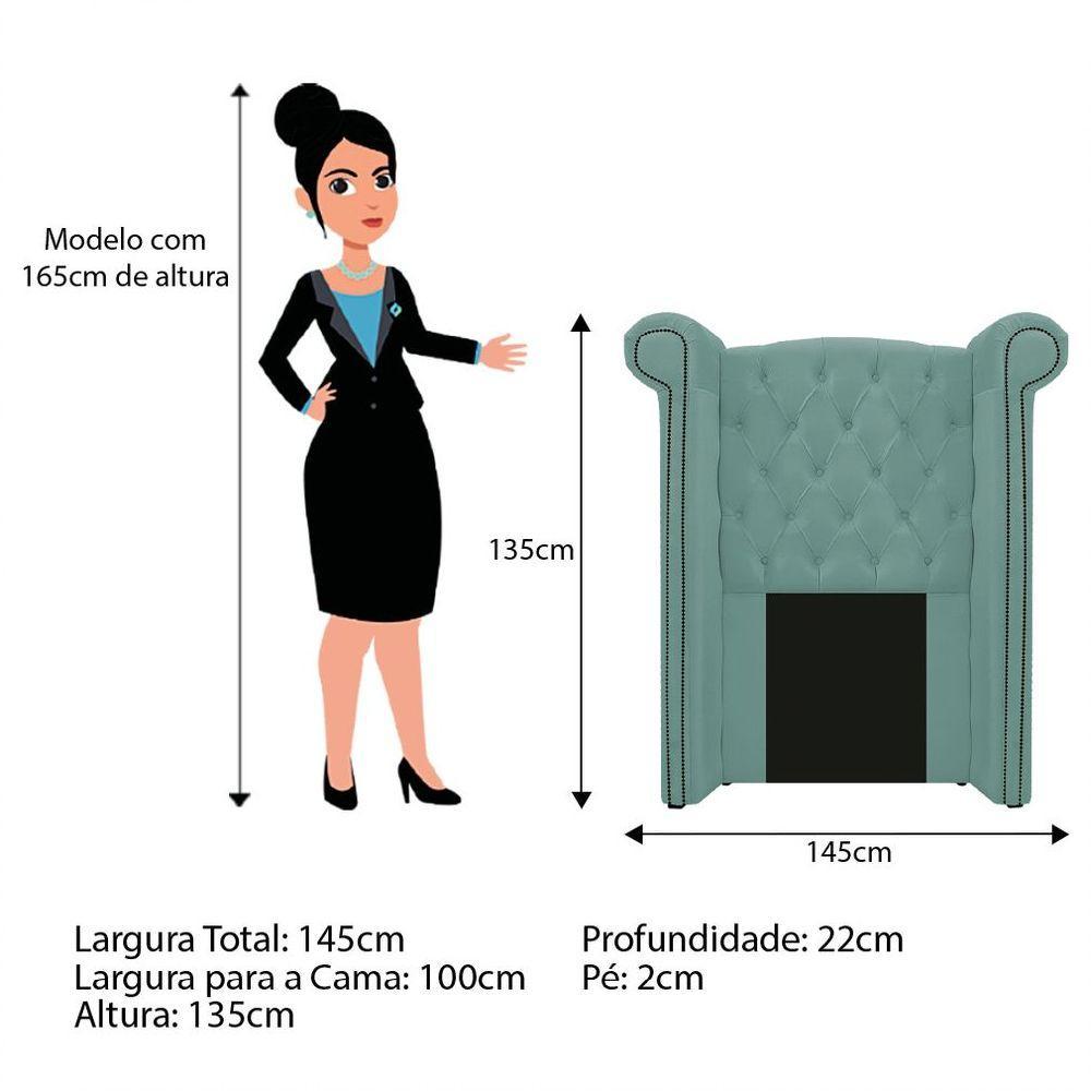 Kit Cabeceira e Calçadeira Veneza 100cm Solteiro Linho - 8
