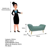 Kit Cabeceira e Calçadeira Veneza 100cm Solteiro Linho - 7