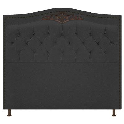 Cabeceira Estofada Yasmim 90cm Solteiro Corano Preto