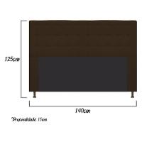 Cabeceira Estofada Dama 140cm Casal Suede Marrom - 2