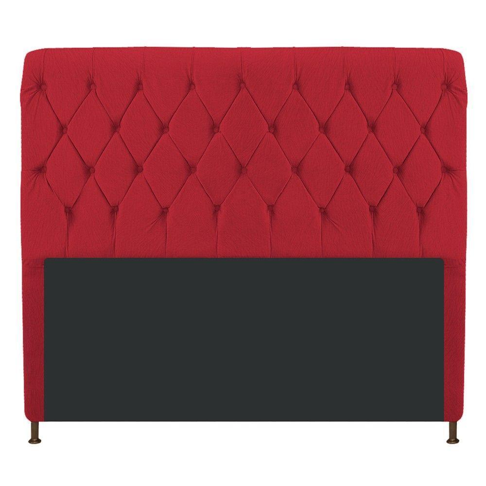Cabeceira Estofada Cristal 195cm King Size Vermelho - 5