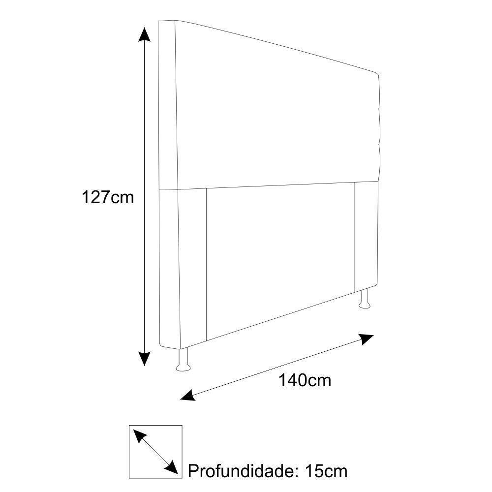 Cabeceira Estofada Turim 140cm Casal Suede Bordô - 3