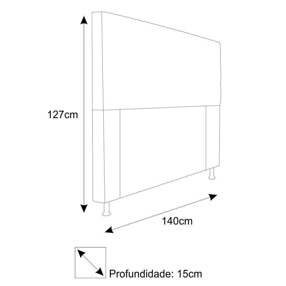 Cabeceira Estofada Turim 140cm Casal Suede Bordô - 4