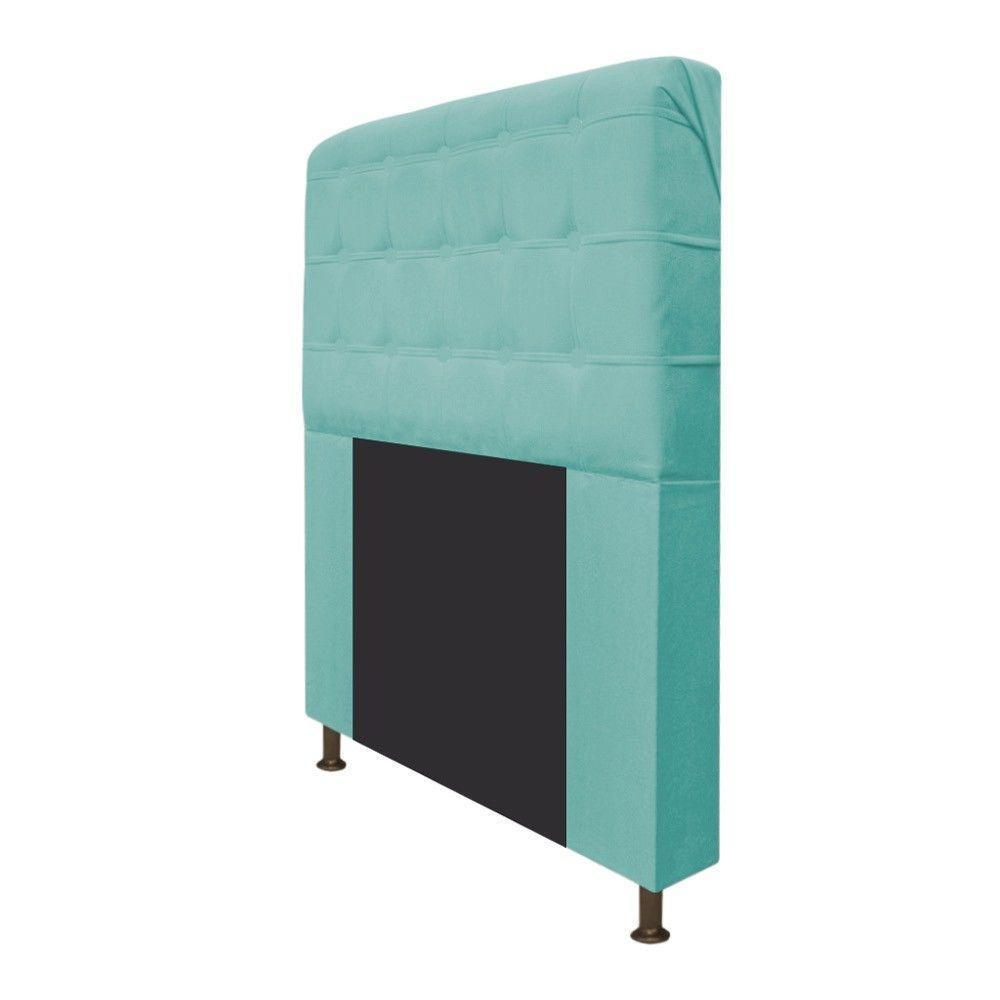 Cabeceira Estofada Dama 90 Cm Solteiro Suede Azul Tiffany - 7