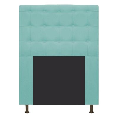 Cabeceira Estofada Dama 90 Cm Solteiro Suede Azul Tiffany