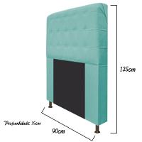 Cabeceira Estofada Dama 90 Cm Solteiro Suede Azul Tiffany - 9