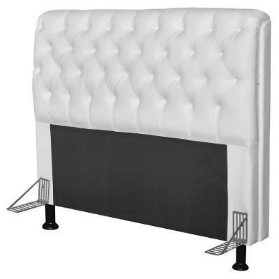 Cabeceira Paris Box Casal 160cm Paris Corino Branco