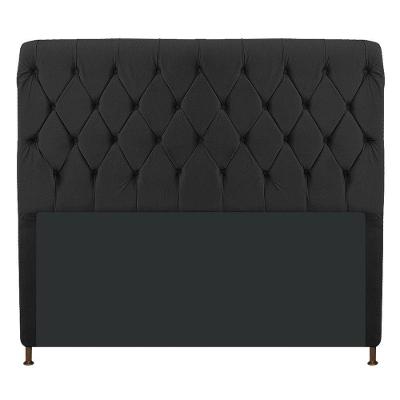 Cabeceira Estofada Cristal 140cm Casal Preto
