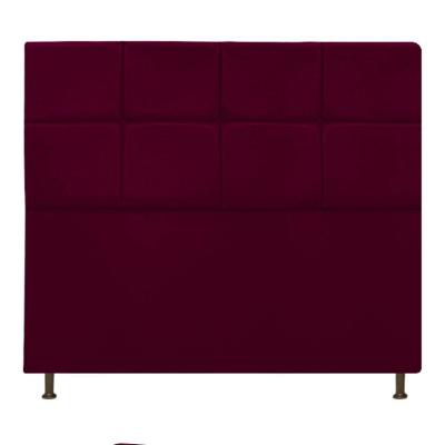 Cabeceira Estofada Damares 140 Cm Casal Suede Bordô